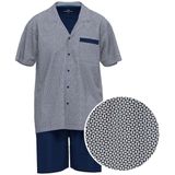 Gotzburg - Heren Shortama - Middenblauw - Korte Broek + Shirt met Korte Mouwen