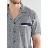 Gotzburg - Heren Shortama - Middenblauw - Korte Broek + Shirt met Korte Mouwen