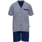 Gotzburg - Heren Shortama - Middenblauw - Korte Broek + Shirt met Korte Mouwen