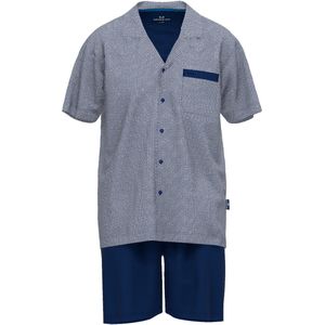 Gotzburg - Heren Shortama - Middenblauw - Korte Broek + Shirt met Korte Mouwen