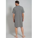 Götzburg - Nachthemd - Middenblauw - 100% Katoen - Korte Mouw - V-hals