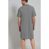 Götzburg - Nachthemd - Middenblauw - 100% Katoen - Korte Mouw - V-hals