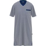 Götzburg - Nachthemd - Middenblauw - 100% Katoen - Korte Mouw - V-hals