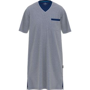 Götzburg - Nachthemd - Middenblauw - 100% Katoen - Korte Mouw - V-hals