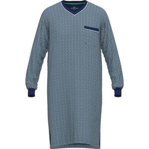 Götzburg - Heren Nachthemd - Middenblauw - V-hals - Mini Dessin