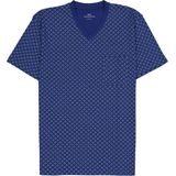 Gotzburg heren shortama V-hals, donkerblauw dessin