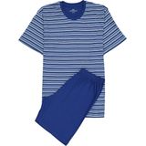 Gotzburg - Heren Shortama - Donkerblauw Gestreept - Korte Broek en Shirt met Korte Mouwen