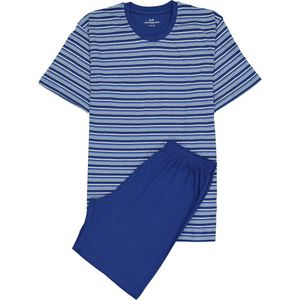 Gotzburg - Heren Shortama - Donkerblauw Gestreept - Korte Broek en Shirt met Korte Mouwen