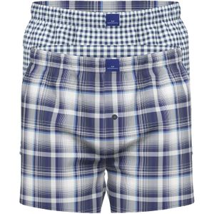 Gotzburg - Boxershorts - Donkerblauw - Geweven Wijd Model met Gulp - 2-pack