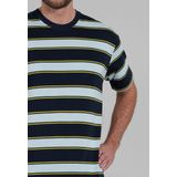 Gotzburg - Heren Shortama - Donkerblauw Gestreept - Korte Broek en T-shirt