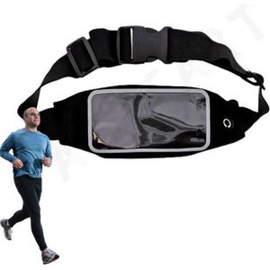 Sportriem met heuptasje -Running Belt Heupband Sportriem Hardloop Band Zwart – Riem met Smartphone Houder Sport Heuptasje - Fitness – Universeel voor telefoons (Samsung, Huawei, Apple iPhone)