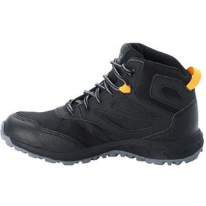 Jack Wolfskin Woodland Texapore Mid K Outdoorschoenen uniseks-kind,Zwart Burly Geel Xt,27 EU