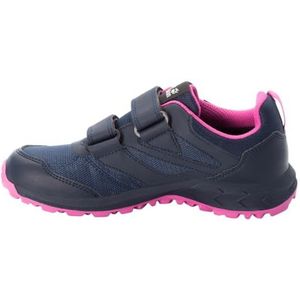 Jack Wolfskin Woodland Texapore Low Vc K Wandellaarzen, uniseks, voor kinderen, Roze Blauw