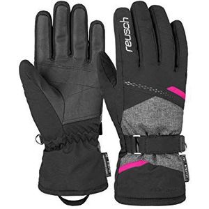 Reusch Hannah R-TEX® XT dames vingerhandschoenen in delicaat design, zwart/zwart/gemêleerd/lichtroze, maat 7