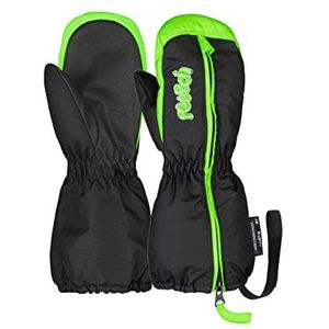Reusch Baby Tom Uniseks vingerloze handschoenen, extra ademend, ritssluiting op de handrug, voor baby's en winter, winddicht, zwart, groen II