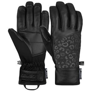 Reusch - Dames skihandschoenen - Reusch Beatrix R-TexÂ® Xt Black Black Leopard voor Dames - Maat 7 - Zwart