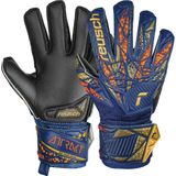 Reusch Attrakt Silver Junior Keepershandschoenen voor kinderen met Expanse Cut en ultieme grip,‎blauw-goud-zwart,4