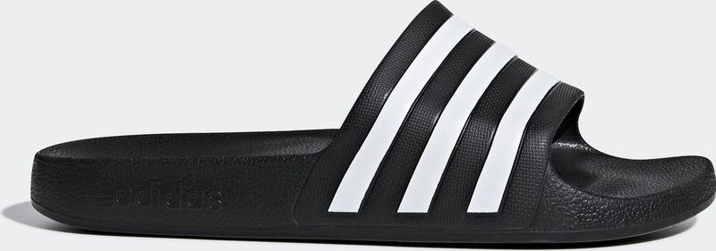 Adidas - Adilette Aqua - Teenslippers - Zwart/Wit - Synthetisch Materiaal