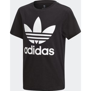Adidas - Trefoil - T-shirt - Zwart/Wit - Korte Mouwen - Katoen