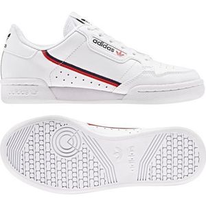adidas Continental 80 J Gymschoenen voor kinderen, uniseks, Wit Ftwr White Scarlet Collegiate Navy, 38.50 EU