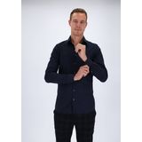OLYMP Level 5 Overhemd - Nacht Blauw - Strijkvriendelijk - 97% Katoen