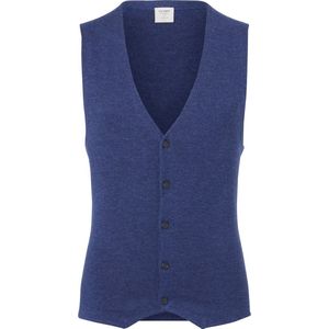 OLYMP Level 5 body fit gilet, wol met zijde, jeans blauw mouwloos vest