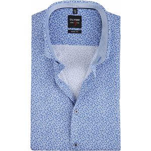 OLYMP Level Five Overhemd Korte mouw marine/wit