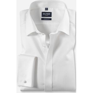 OLYMP - Effen Overhemd - Beige - 100% Katoen - Kent Kraag