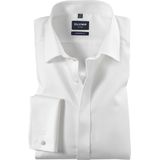 OLYMP - Effen Overhemd - Beige - 100% Katoen - Kent Kraag