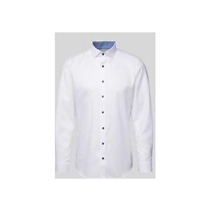 OLYMP Level 5 Overhemd - Wit Structuur - Strijkvriendelijk - 97% Katoen
