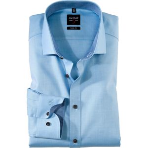 OLYMP - Level 5 Body Fit - Overhemd - Lichtblauw - Katoen - Strak Getailleerd