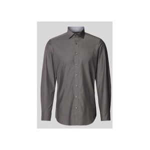 OLYMP - Level 5 - Overhemd - Antraciet Grijs - Katoen - Body Fit
