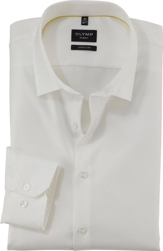 OLYMP No. Six Overhemd - Off White - Twill - Slank Pasvorm
