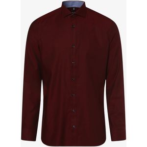 OLYMP - Rood Effen Overhemd - Katoen - Kent Kraag - Lange Mouwen