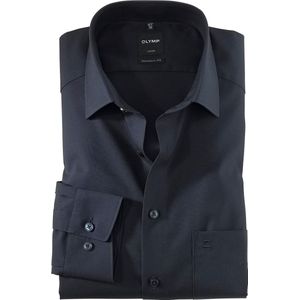OLYMP - Luxor - Overhemd - Donkerblauw - Katoen - Strijkvrij
