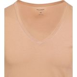Olymp - Basic T-shirt - Beige - Katoen/Elastaan - Body-Fit Pasvorm