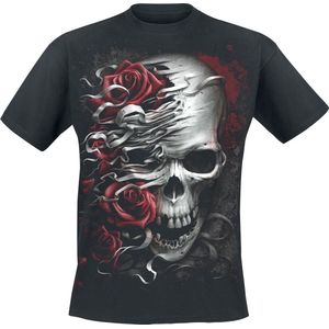 Spiral Skulls N' Roses Heren T-shirt - zwart - S