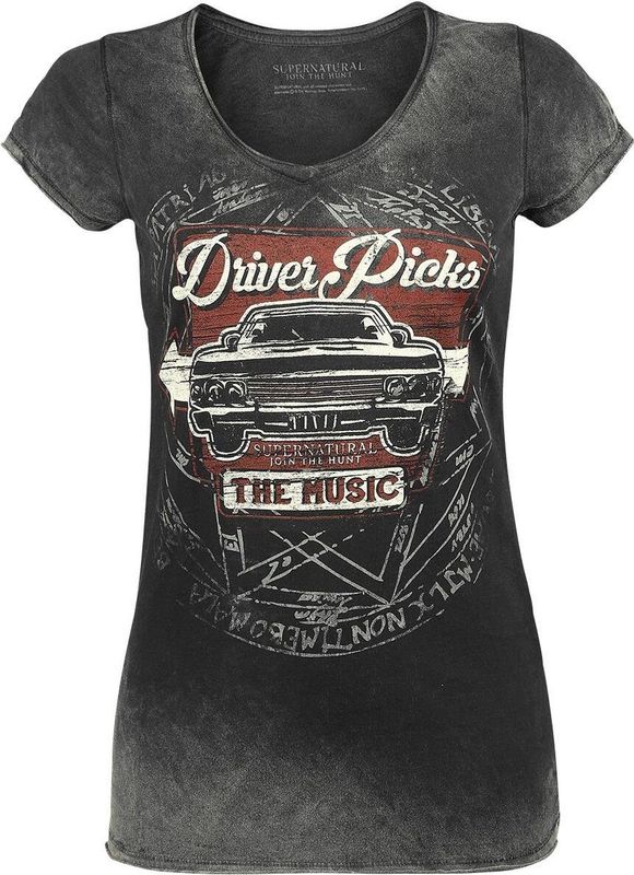 Supernatural - Driver Picks The Music - T-shirt - Grijs