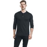 R.E.D. - Basic Henley - Shirt - Zwart - 100% Katoen