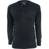 R.E.D. - Basic Henley - Shirt - Zwart - 100% Katoen