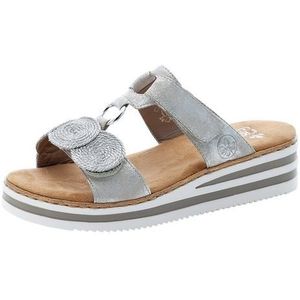 Rieker Dames V02k3 sandaal, zilver, 38 EU