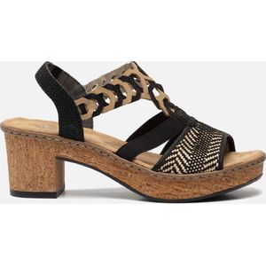 Rieker Sandalen met hak zwart Synthetisch - Dames