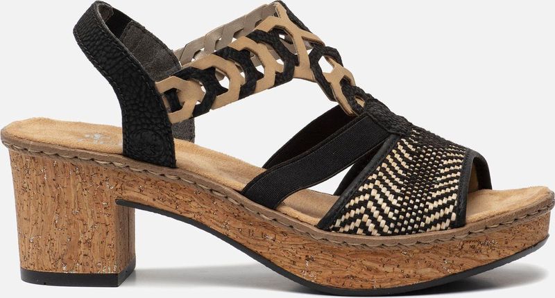 Rieker Sandalen met hak zwart Synthetisch - Dames