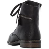 Rieker - Hoge Veterschoenen - Zwart - Vetersluiting - Blokhak