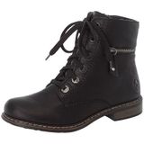 Rieker - Hoge Veterschoenen - Zwart - Vetersluiting - Blokhak