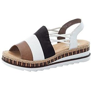 Rieker Dames V79s1 sandaal, Beige combi., 39 EU