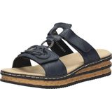 Rieker - Dames Slipper - Leer - Zwart - Lichtgewicht Loopzool