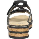 Rieker - Dames Slipper - Leer - Zwart - Lichtgewicht Loopzool