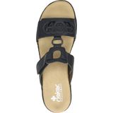 Rieker - Dames Slipper - Leer - Zwart - Lichtgewicht Loopzool