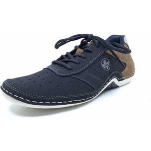 Rieker Heren Low-Top Sneaker 07506, heren lage schoenen, losse inlegzool, blauw, 41 EU